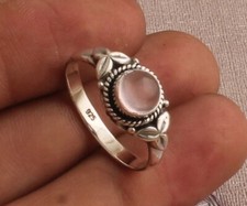 Rose Quartz Ring 925 Sterling Silver Handmade Ring Pink Quartz Engagement Ring