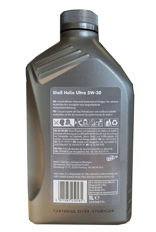 Shell Helix Ultra 5W30 6x1 Liter MB 229.5 BMW LL-01, RN 700/710 Motoröl - Bild 2 von 3