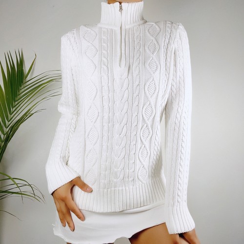 Croft \u0026 Barrow White Cable Knit Sweater 