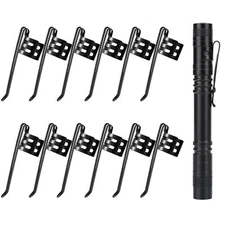 20 Pcs Stainless Steel Flashlight Clip Replacement Pocket Pen Flashlight Clip