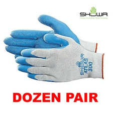 Showa Atlas Fit 300 Natural Rubber Coated Gloves (Dozen - 12 Pair) SM,MD,LG,XL