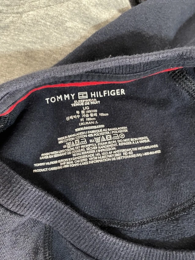 Camisa de dormir Tommy Hilfiger azul mistura de algodão tamanho G - Imagem 4 de 4