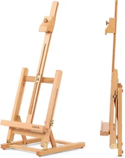 VISWIN H-Frame Tabletop Easel for Painting, Adjustable Beech Wood Table Top Ease