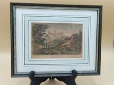 Tableau gravure ancienne sous cadre Château de Chalusset 87 Haute-Vienne