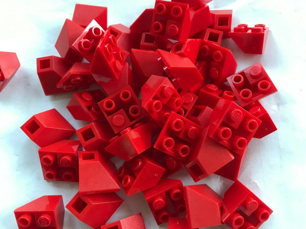 LEGO-NEW #3676 RED-SLOPE INVERTED 45 2 X 2 DOUBLE CONVEX-10 PIECES
