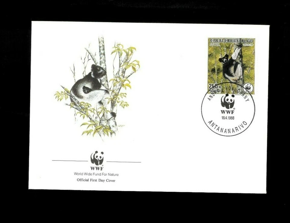 Malagasy Rep.(Madagascar)  #'s 836-39 FDC's WWF 4-18-88. Net 10.00 - Image 3 of 4