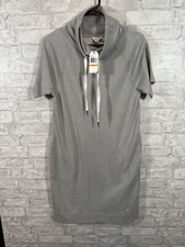 NWT Nautica Gray Short Sleeve Funnel Neck Knit Dress Size Small
