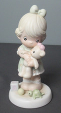 Precious Moments Figurine 1993 Loving Pm932 Girl Holding Teddy Bear - 5 c4 hse