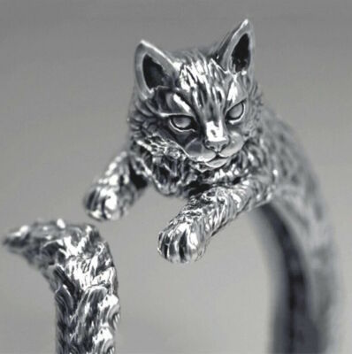 Punk Gothic Silvery Ghost Cosplay Jewelry Ring Witch Cat Bat Angel Kraken Scull