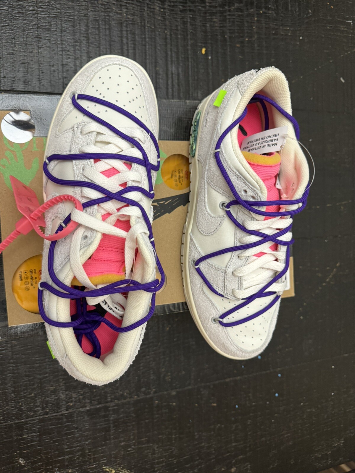 OFF WHITE X NIKE Nike Off White x Dunk Low ""Lotto 15 di 50"" DJ0950 101 da uomo taglia 9 5