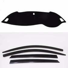 Smoke Tinted weather shields 4pcs with Dash Mats for Sep/2015 - 2017 KIA Optima