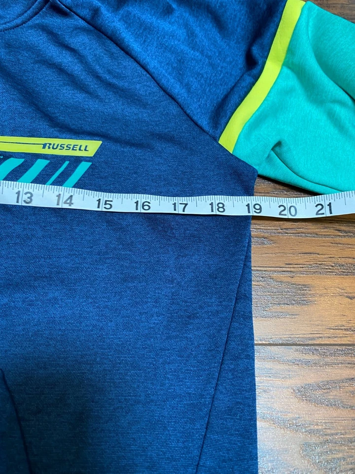 Boys Russell Athletics Hoodie Sweatshirt XXL (14/16/18) Colorblock - Image 3 of 4
