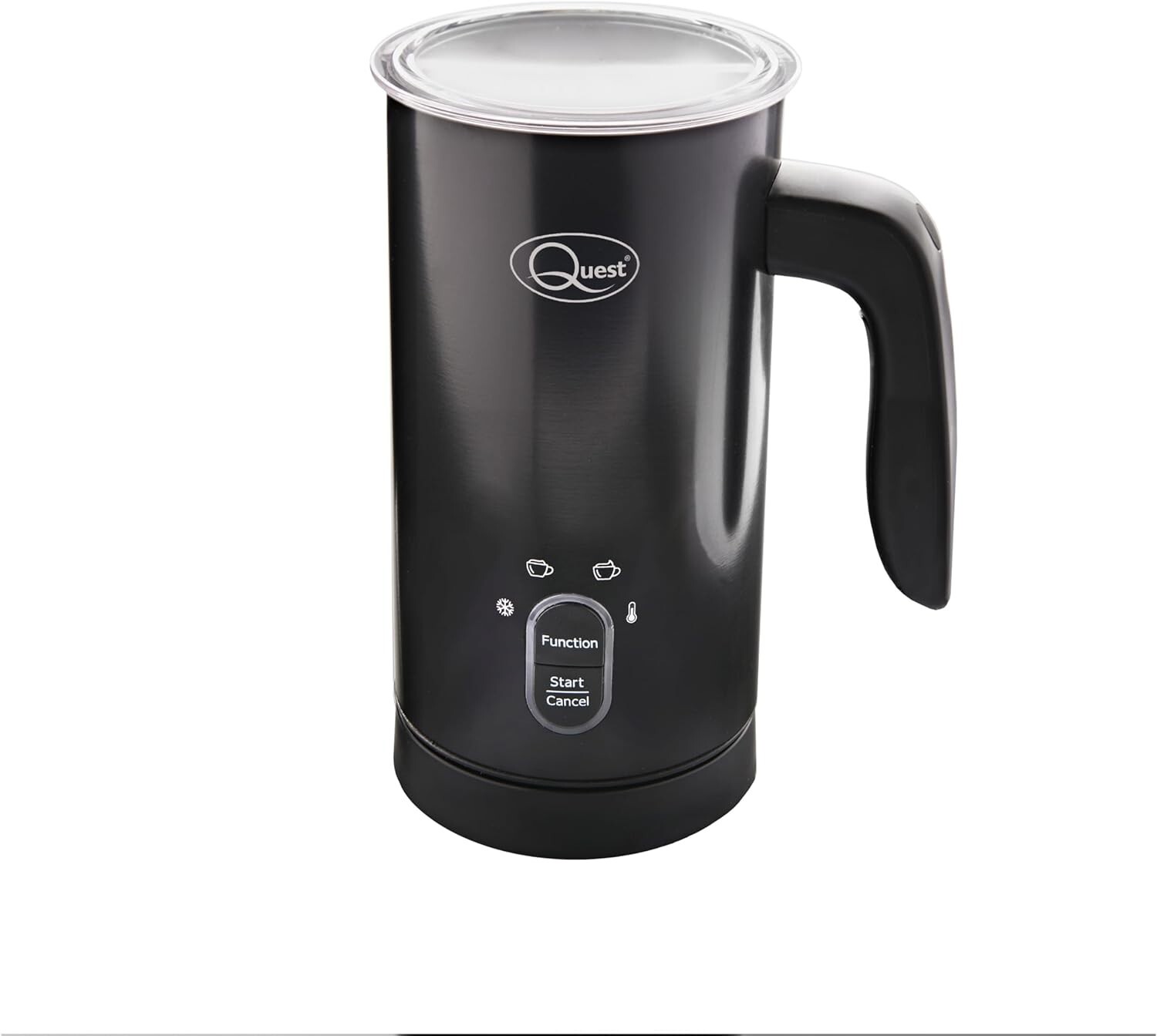 Quest Milk Frother & Warmer Electric Hot & Cold Coffee Cool Handle Black  34189