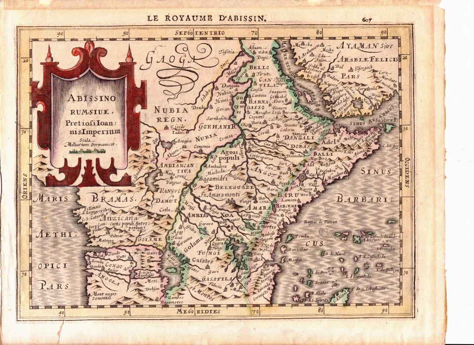 Vtg Hand Colored Map Abissino Rumsiue by Cloppenburg  Ethiopia - Image 4 of 4