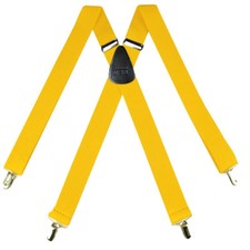 Gold X Back Metal Clip Adjustable Suspenders 1.5" Wide Made In The USA