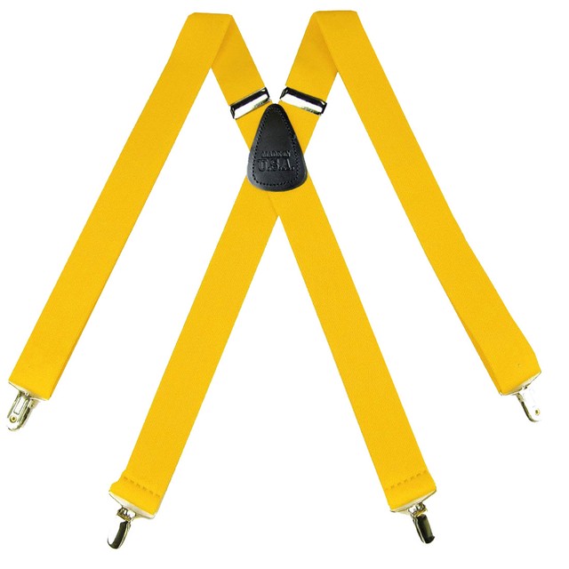 Gold X Back Metal Clip Adjustable Suspenders 1.5" Wide Made In The USA eBay