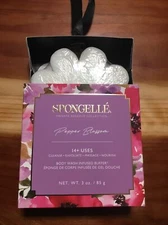 Spongelle PEPPER BLOSSOM Infused Bath Shower Body Sponge Buffer 3oz New