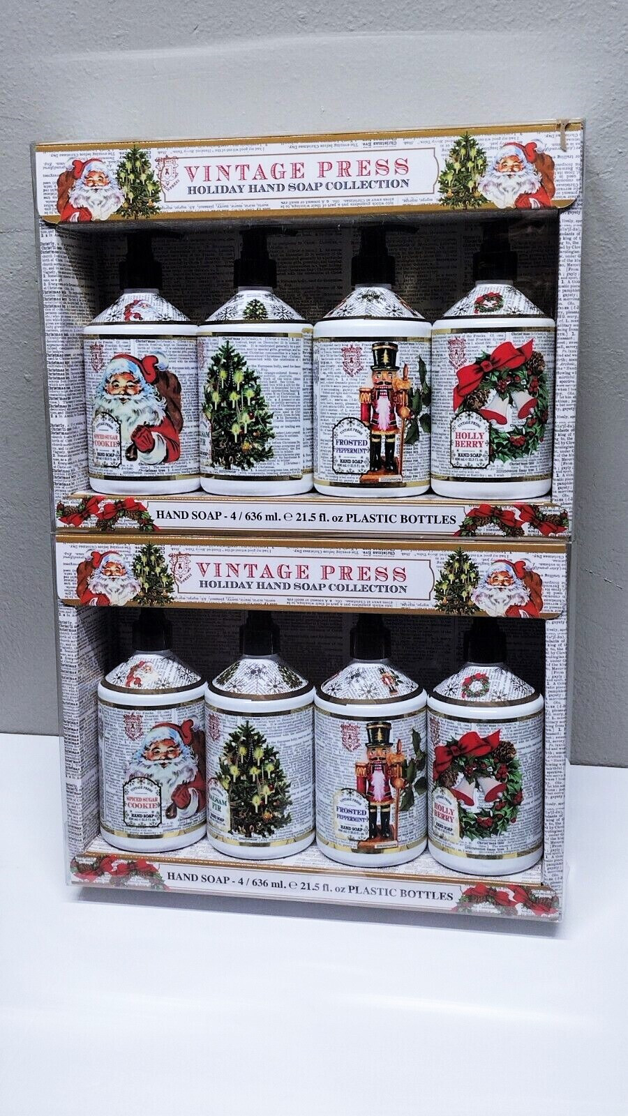 Lot of 2 / 4Pack Vintage Press Holiday Hand Soap Colection 21.5 fl oz