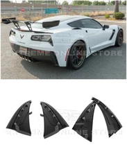 For 14-19 Corvette C7 XL Extended CARBON FLASH Front Rear Splash Guard Mud Flaps
