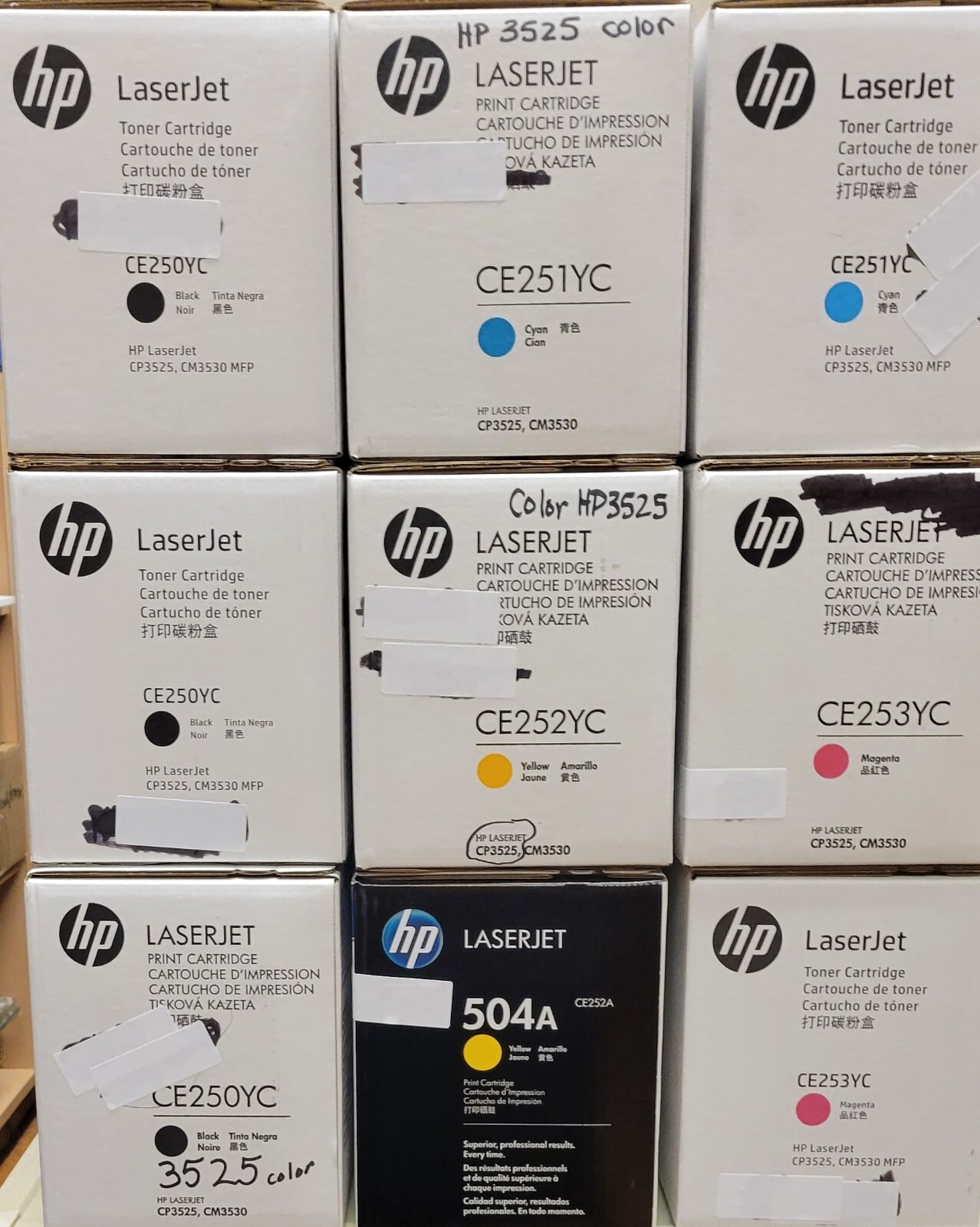 HP 3525 Ink Cartridge Combo - 3 Black, 2 Cyan, 2 Magenta, 2 Yellow-image