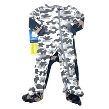 Gerber Baby Boy Size 3M Long Sleeve Onesie Footed Pajamas (2 Pack) Camo & Moose