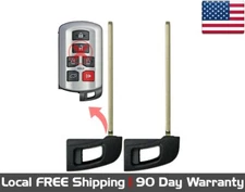 2x New Replacement Prox Key Fob Uncut Insert Blade For 2011-2020 Toyota Sienna