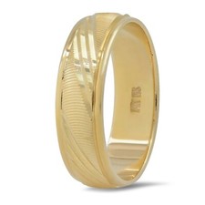14K Yellow Gold Wedding Band Ring 6 MM Mens Size 10 Comfort Fit Unisex USA Made