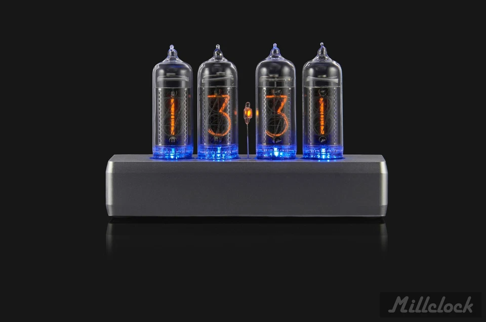 Reloj Tubo Nixie en 4 Tubos IN-14 || Caja Aluminio Montada Negro o Plateado Foto 2 de 4