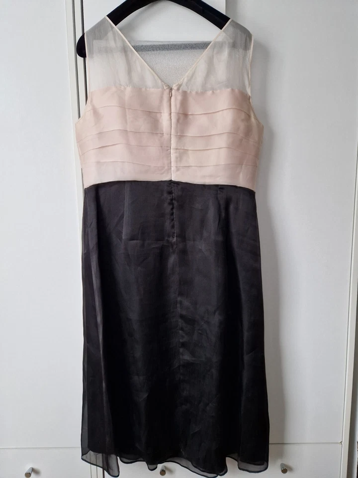 Vestido Marina Rinaldi Damas Talla XL Seda Bebé Rosa Negro Cambio Boda Fiesta  Foto 3 de 4