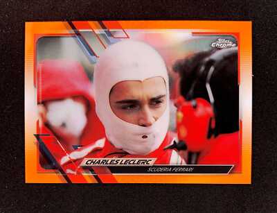 2021 Topps Formula 1 Chrome ORANGE RED REFRACTOR CHARLES LECLERC 