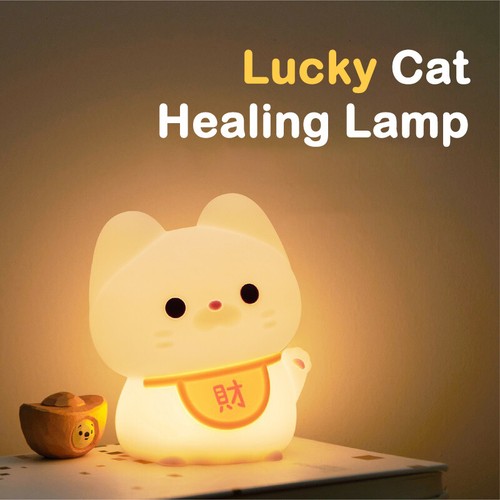 Lucky Cat LED Night Light Room Decorative Light Mood Light Bedroom Decoration - 第 4/8 張圖片