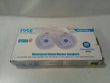 Pyle PLMRS63WL.5 Waterproof Marine Speakers Built-in LED 6.5" Set of 2 White