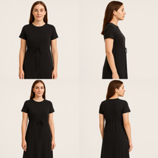 Barefoot Dreams Beach Caftan Medium Blue Cozy Terry R Neck Cover Up Dress