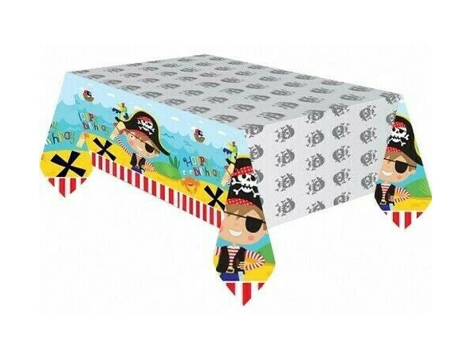 Mantel Pequeño Pirata Fiesta Mesa Cubierta Plástico Vajilla Reutilizable Cumpleaños Foto 3 de 4