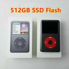    NEW 512GB SSD Flash Custom Apple iPod Classic 7th Gen Black Red - Big Battery