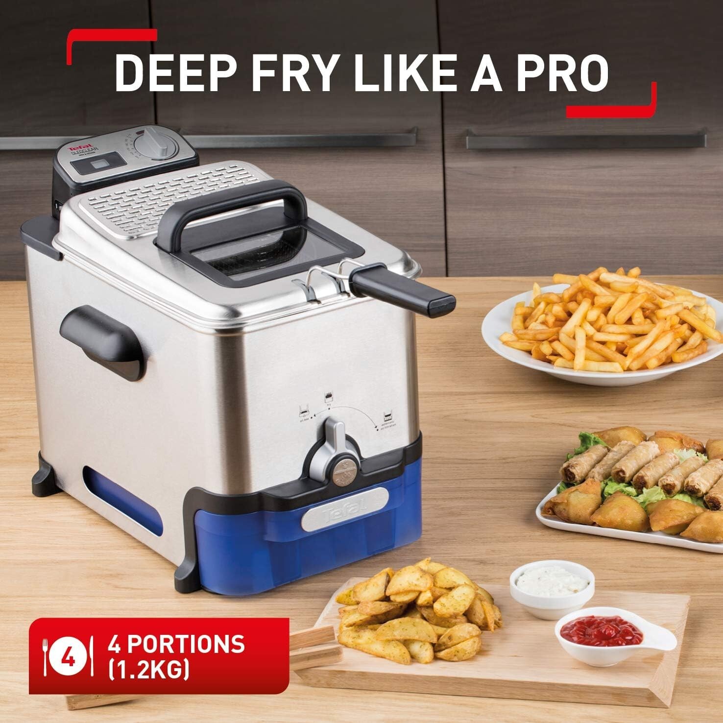 Tefal Oleoclean Pro Deep Fat Fryer Large 3.5L Stainless Steel FR804040