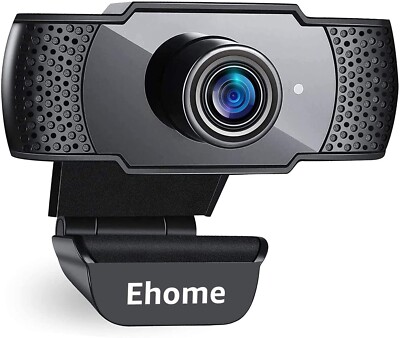 Rotatable Webcam with Microphone, Ehome 1080P USB 2.0 Noise-Cancelling