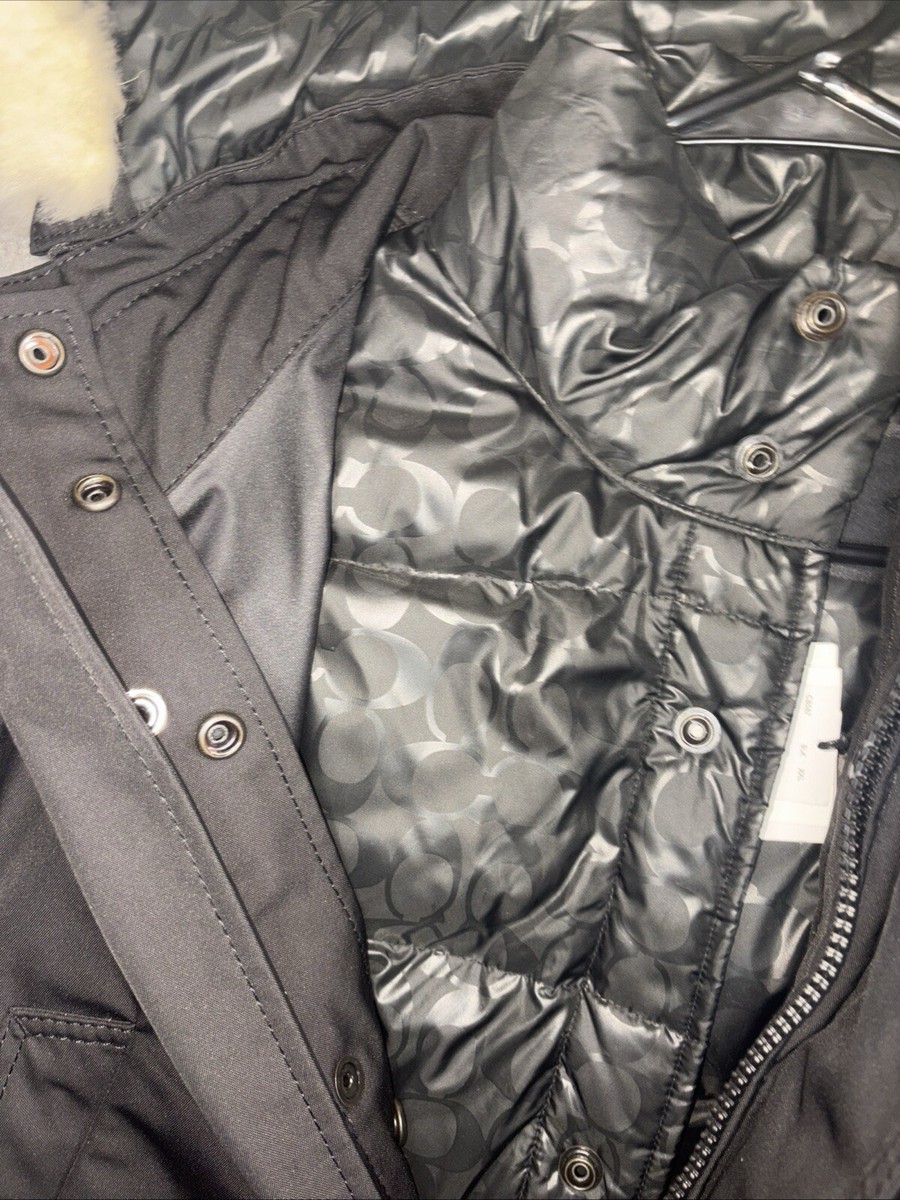 Coach 3 In 1 Men's Size X-Large Black Shearling Hooded Duck Coach 3 In 1 Men's Size X-Large Black Shearling Hooded Duck