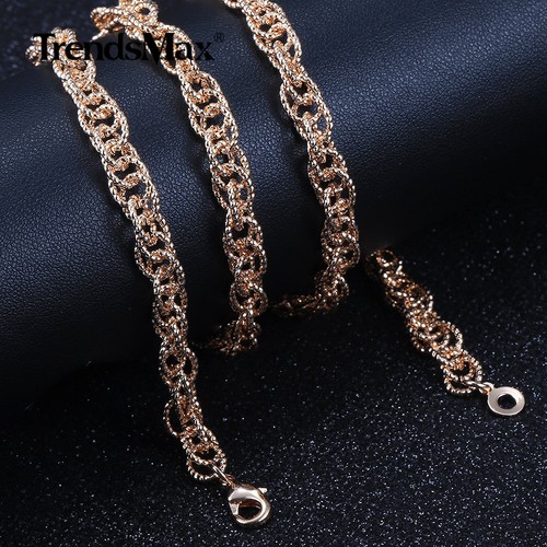 585 Rose Gold Twisted Weave/Herringbone/White Pearl Bead Chain Necklace 20/24" - Picture 21 of 22