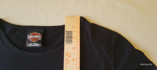 Genuine Harley Davidson Motorcycle Women’s T-SHIRT Studded design BLACK Medium - Picture 11 of 19