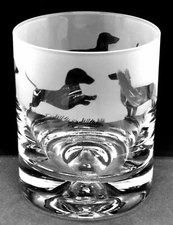 DACHSHUND Frieze Boxed 30cl Glass Whisky Tumbler