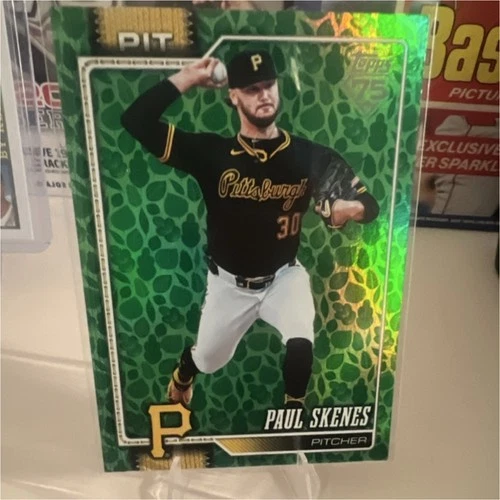 Topps Series 1 Green Parallel Paul Skenes Pirates Card #100 2026