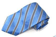 BROOKS BROTHERS BLUE MEN'S NECK Tie W: 3 3/4" BY L: 59 " MADE IN USA