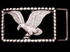 JF05102 NOS VINTAGE 1970s CUT-OUT  AMERICAN BALD EAGLE  BELT BUCKLE