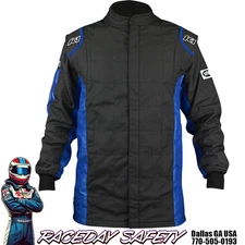 K1 RaceGear Sportsman Racing Jacket Black/Blue SFI 3.2A/5 Size Medium