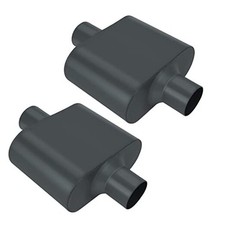 Pair of Single Chamber Performance Race Muffler 2.5" Center/Center 2.5 Inch