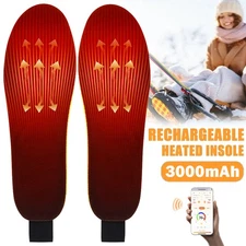 USB Rechargeable Electric Heated Shoes Insoles Charging Winter Warm Foot Warmers