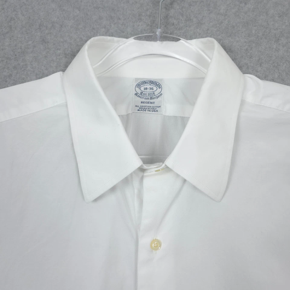 Camisa Brooks Brothers Para Hombre 18 36 Blanca Regente Fabricantes Comerciantes Algodón Egipcio Foto 3 de 4