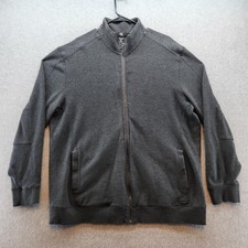 Calvin Klein Sweater Mens 2XL Gray Full Zip Cotton Mock Neck Jacket Pockets