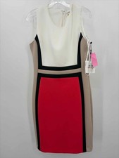 Pre-Owned Calvin Klein Tan Size 12 Midi Sleeveless Dress